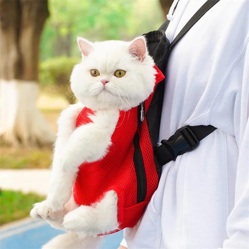 Haustierrucksack Tragbar Tragbar Katze Doppelschultertasche Outdoor Reisen Hundetransporttasche Haustier Hund Fronttasche Netzrückenrucksack