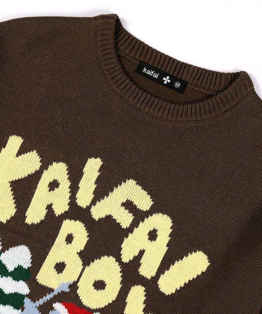 KAIFAI Skiing Banana Boy Knit (Brown) K25Zb168