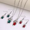 Accessories Fashion Crystal Water Drop Necklace Stud Earrings Accessories Women'S Suit