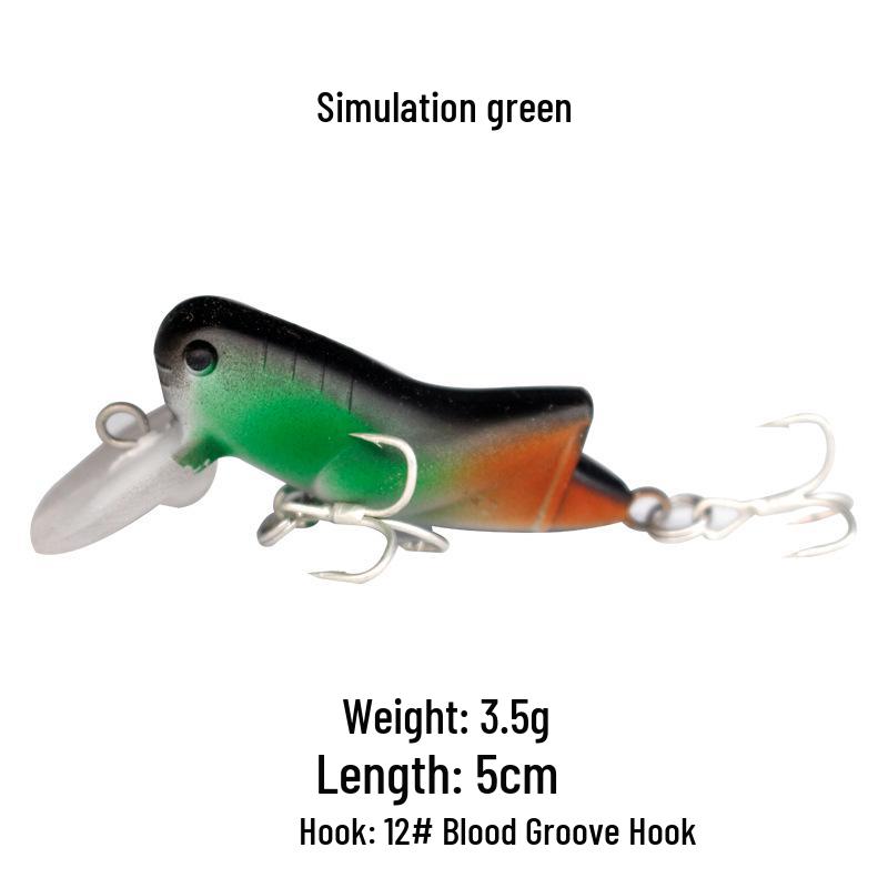 Grasshopper Surface Lure: 3g-9g Bionic Insect Bait for Carp, Silver Carp, Mandarin Fish, and Culter.