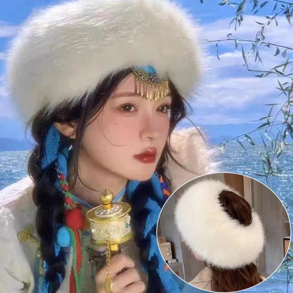 Thicken Warm Empty Top Fur Hat Faux Fur Fur Headwrap Simple No Top Hairband  Female