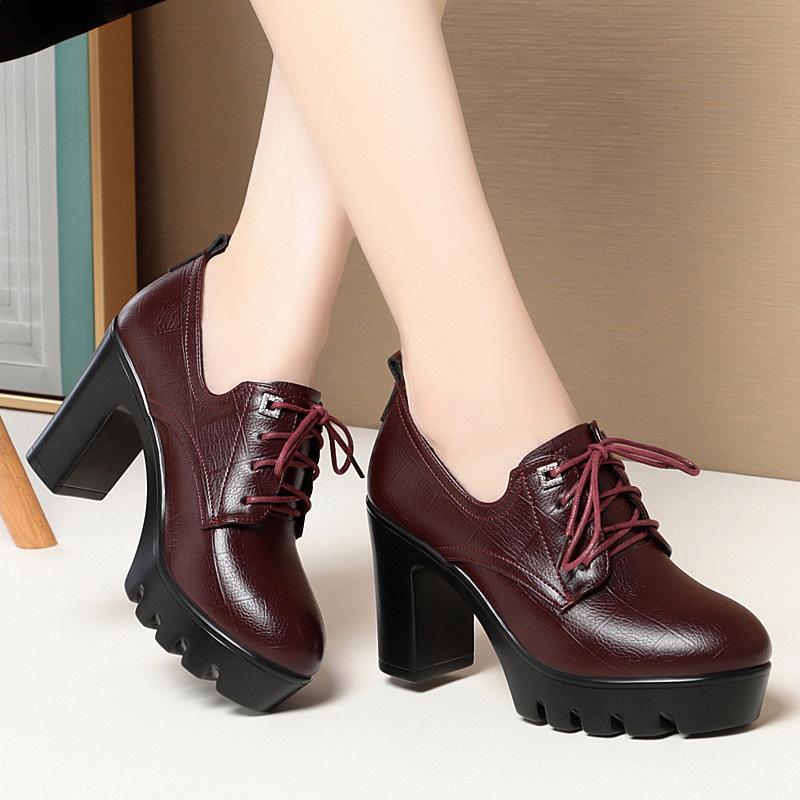 Γυναικεία Άνετα Φθινοπωρινά Ανοιξιάτικα Μονόπατα Παπούτσια με Μαλακή Σόλα, Δέσιμο με Κορδόνια, Casual, Αδιάβροχα, Πλατφόρμα, Ψηλά Τακούνια, Γυναικεία Παπούτσια