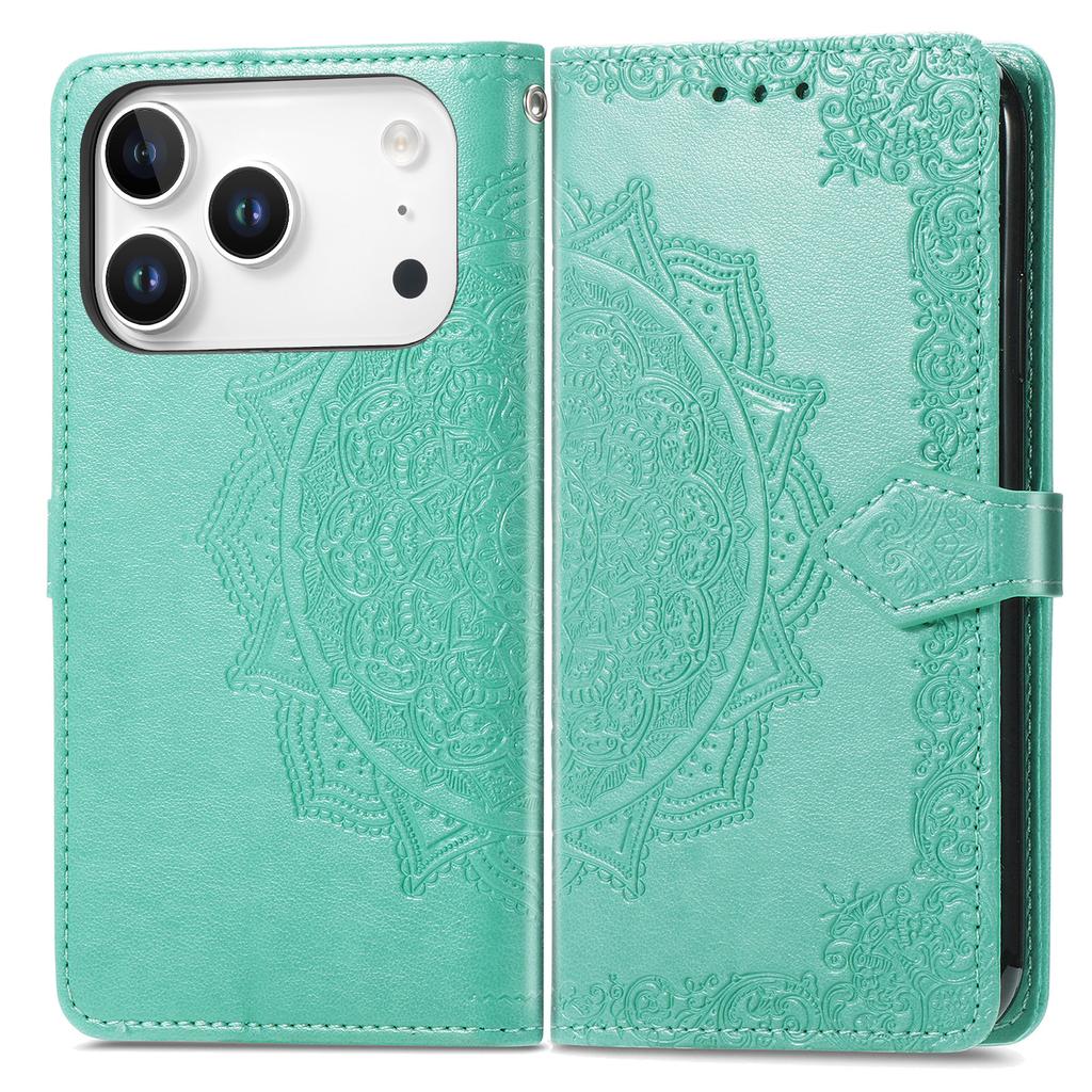 For iPhone 17 Pro Max Case Wallet Mandala Flower Leather Phone Cover Stand View