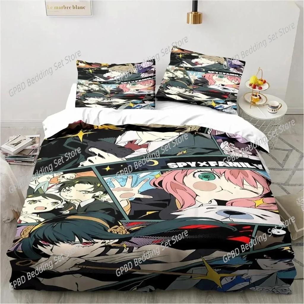 Comforter 3D Printing Spy Family Anya Anime Bedding Set 3D Printed Suitable For Bedroom Kids Home Textile