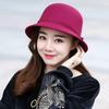 Autumn Winter French Bow Bucket Hat Women Sweet Felt Hat With Folded Shape