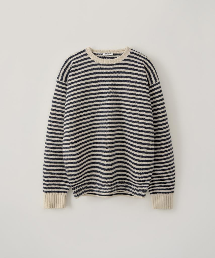 BLANKROOM Fisherman Stripe Knit_Melange Navy