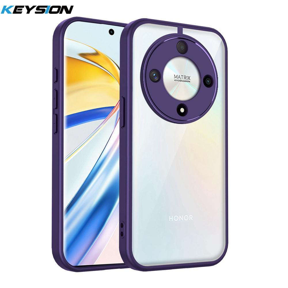 KEYSION Transparent Phone Case for HONOR X9d 5G Soft Silicone+PC Clear Shockproof Phone Back Cover for Huawei Magic 8 Lite 5G