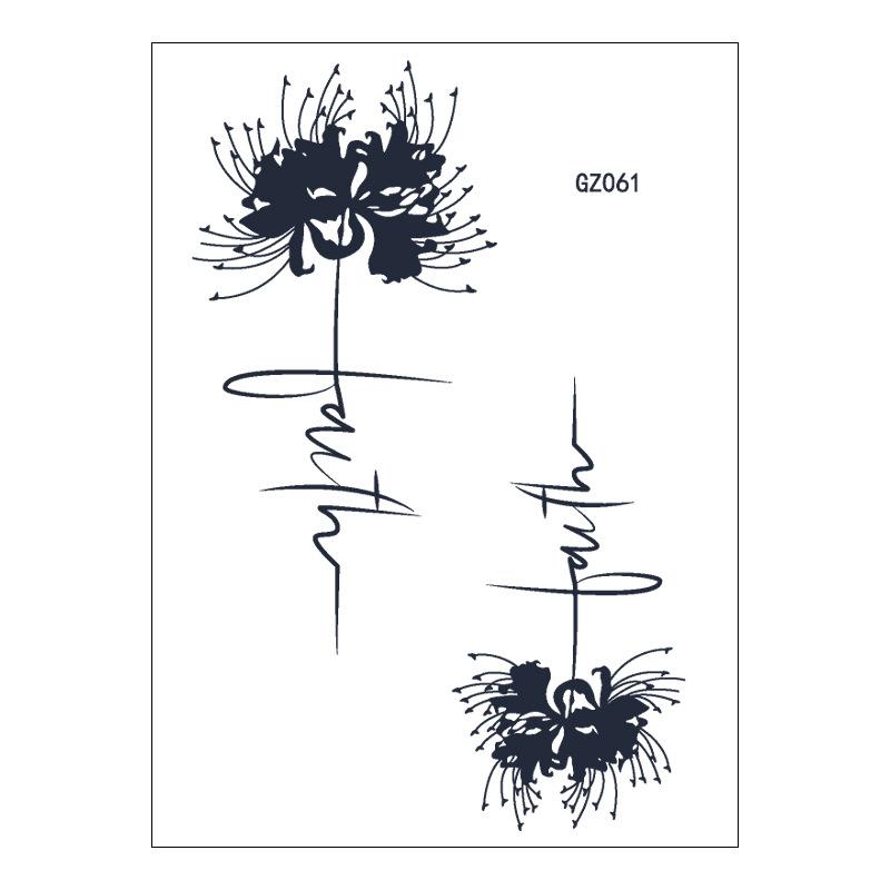 Beauty Stickers Plain Flowers Herbal Tattoo Stickers Waterproof Anime Cartoon Geometry Lasting Juice Tattoo Stickers