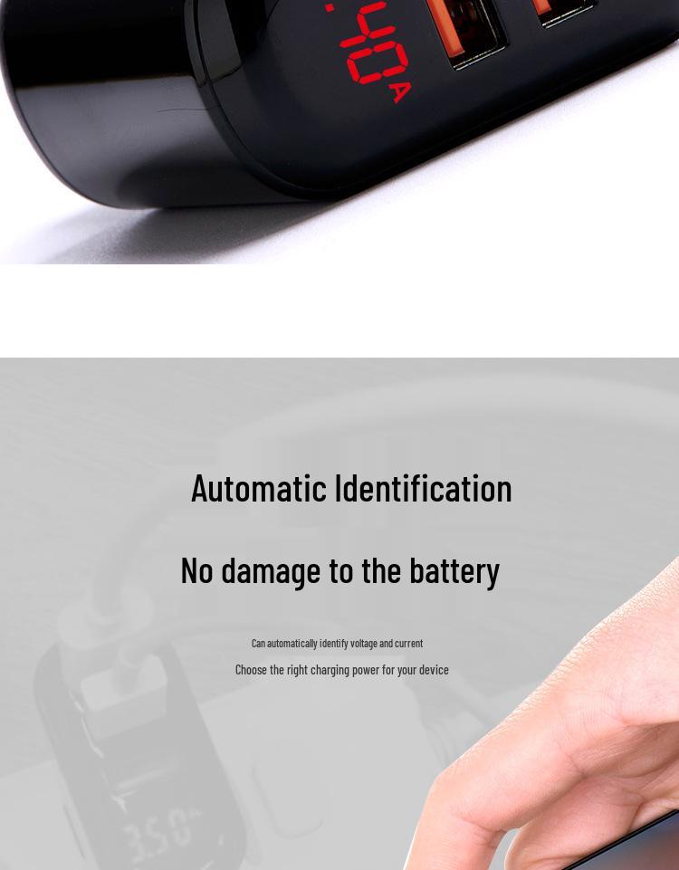 5V2A Fast Charger with Three Ports & Digital Display - Compatible with Apple, PDQC; UK & EU Plugs
