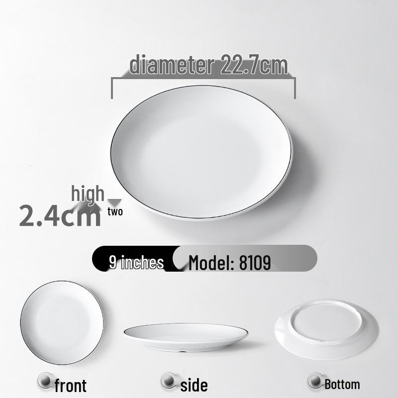 Melamine Imitation Porcelain Round Dinner Plate - Durable Restaurant and Buffet Dish