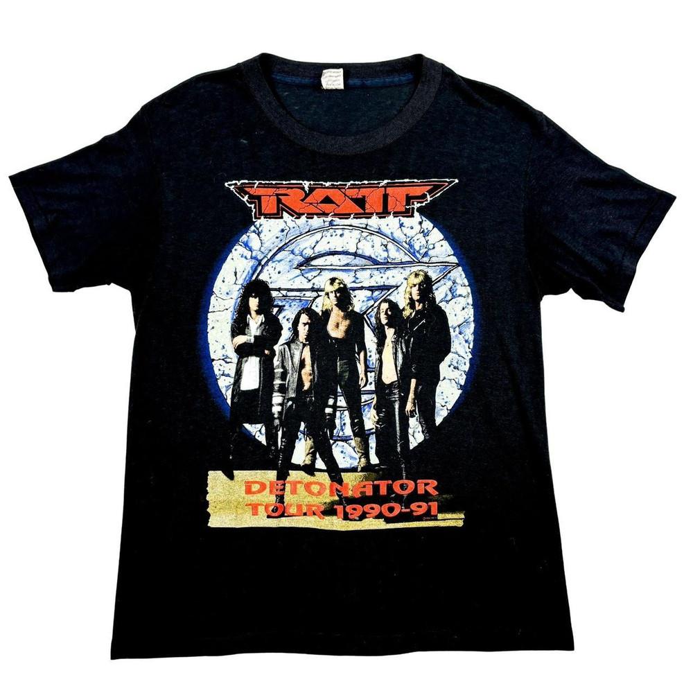 90s RATT Band Tee Detonator World Tour Large Glam Hair Metal Unisex T-Shirt M