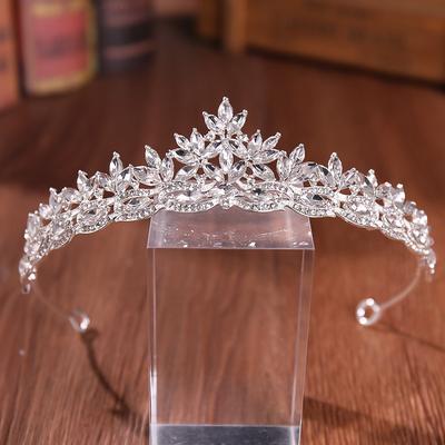 New Korean Style Simple Bridal Headdress Alloy Rhinestone Leaves Embellished Crown Wedding Hair Accessories Dress Accessories