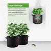 5-Pack Plant Grow Bags 5 Gallon Non Woven Fabric Breathable Garden Potato Mushroom Grow Bags Foldabl