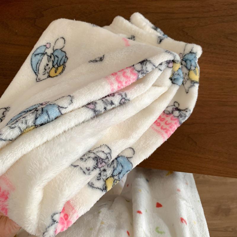 Women's Flannel Plaid Sleep Pants - Autumn/Winter Velvet Warm Coral Fleece Pajama Bottoms