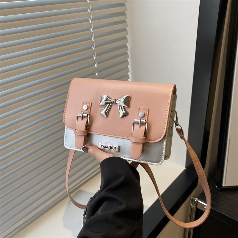 Cute Girl Bow Knot Casual Shoulder Bag Trendy Spring 2024 Fashion Messenger Bag