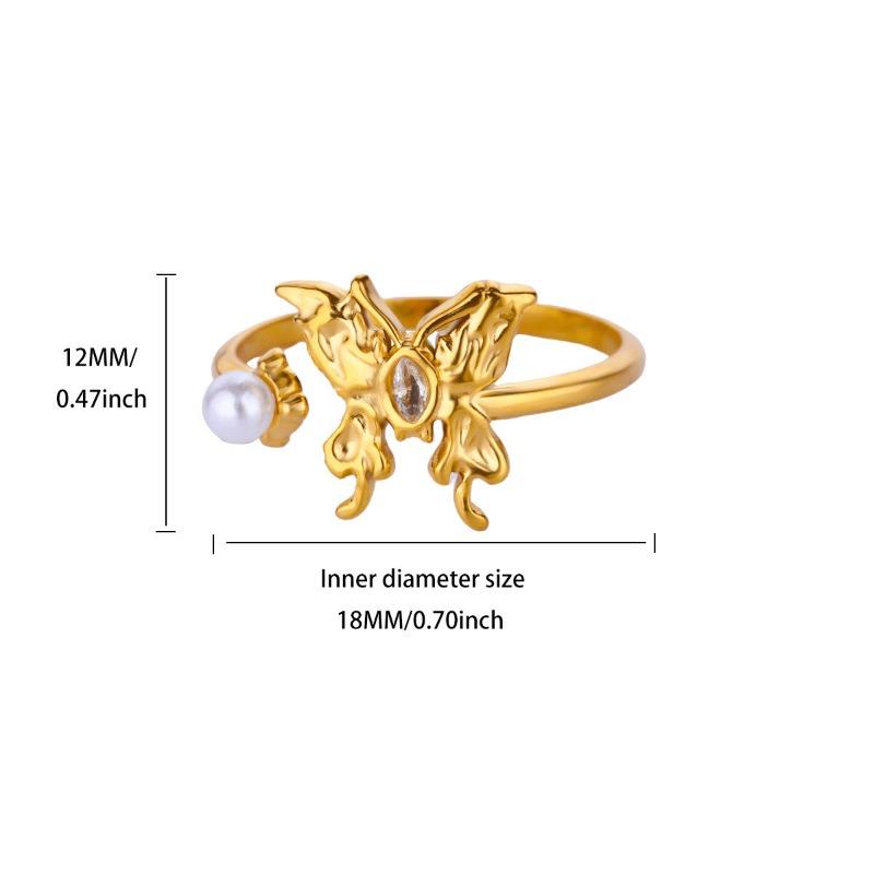 Wind trend ocean wind multiple scallop ring gold and silver color scheme titanium steel fashion exquisite jewelry