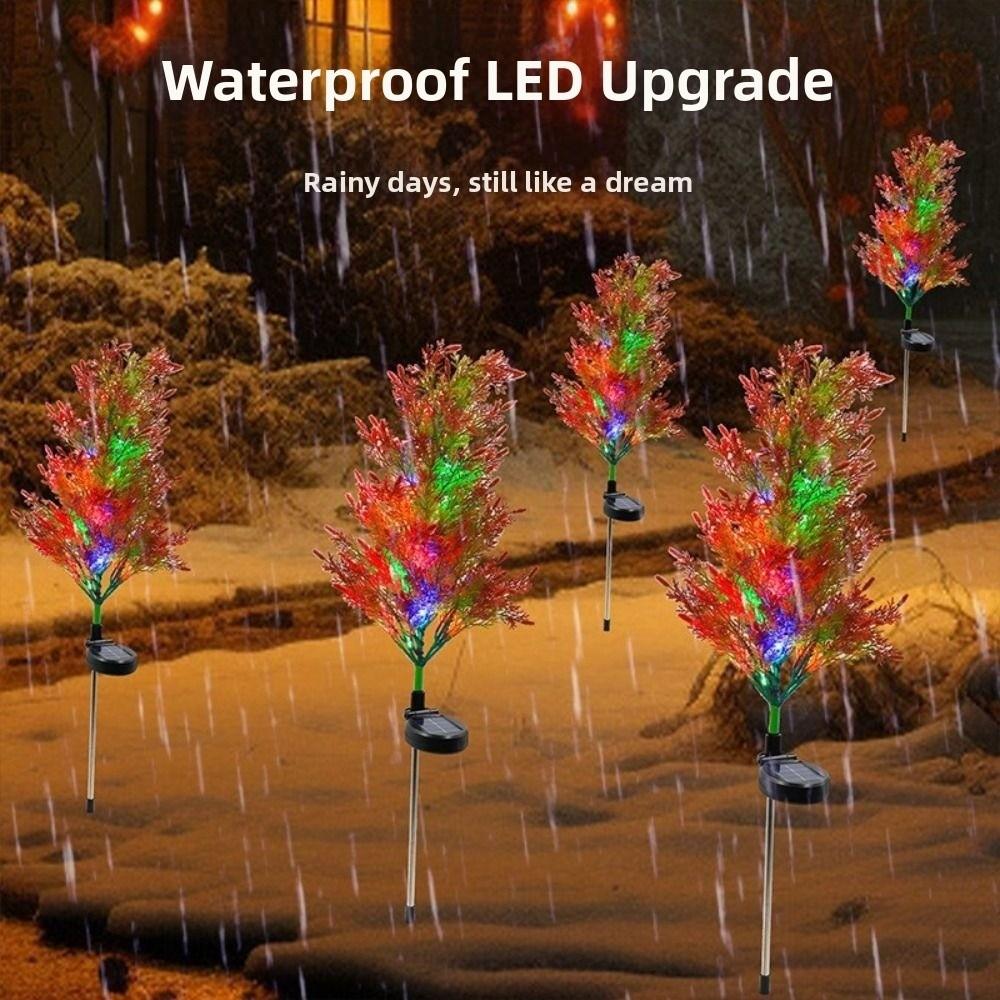Colorful Solar Pine Tree Lamp Realistic Waterproof Landscape Lawn Lamp Cordless Creative Christmas Garden Floor Lamp