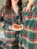 Couples' Matching Plaid Pajamas: Winter Long Sleeve & Pants Set for Indoor/Outdoor Wear