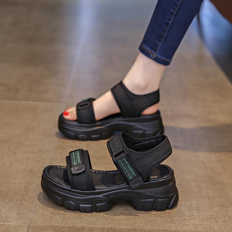 Mode Sommer Damen Sandalen 2025 Neue Atmungsaktive Freizeit Sandalen Mode Bequem Outdoor Strand Schuhe Dicksohlige Sportsandalen