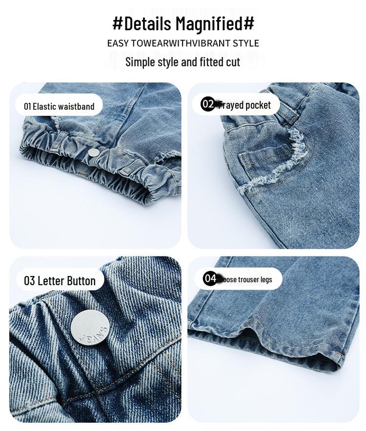 Autumn 2026 Girls' Straight Wide-Leg Jeans for Junior High Students - Stylish & Comfortable Kids' Pants