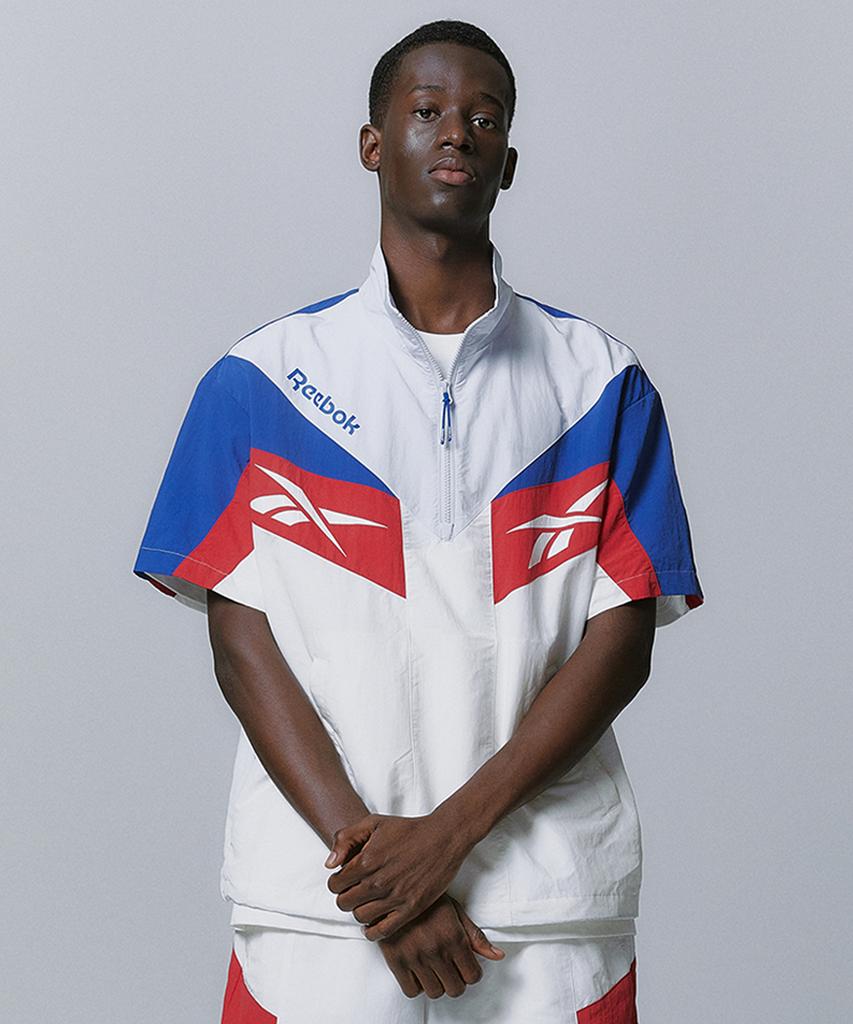 Reebok Twin Vector Short Sleeve Anorak - Off White
