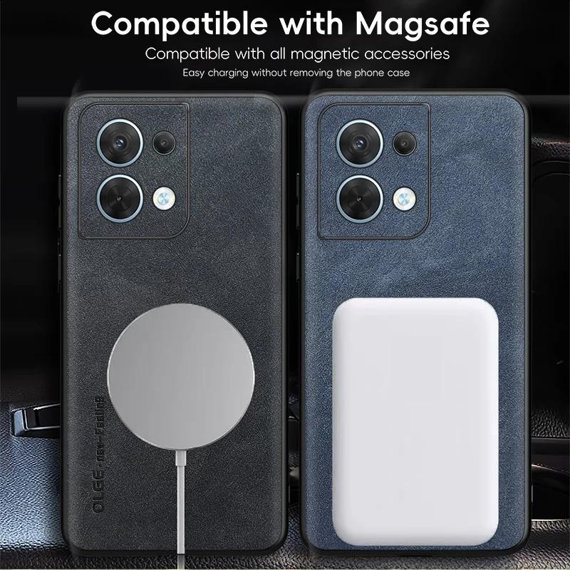 For VIVO IQOO 12 12 Pro Fine Hole Sheepskin Magnetic TPU Soft Edge Anti-Drop Anti Fingerprint Phone Case