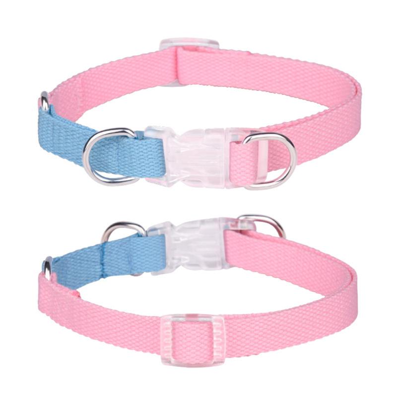 Pet Dog Collar Breathable Sweat-absorbing Contrast Color Collar With Adjustable Buckle Pet Neck