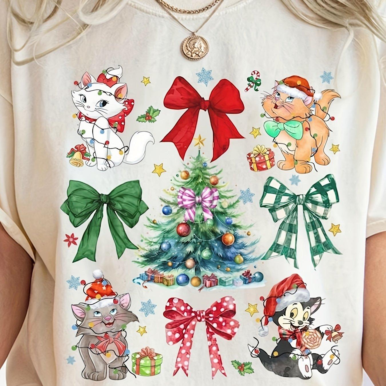 

s Cats Adventure Mary Taruwalberio Christmas Party Tshirt Suitable for Both Unisex and Women in All Seasons Casual S