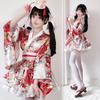 Japansk klänning traditionell kimono sommar japansk stil tryck förbättrad yukata kimono damdräkt cosplaykläder