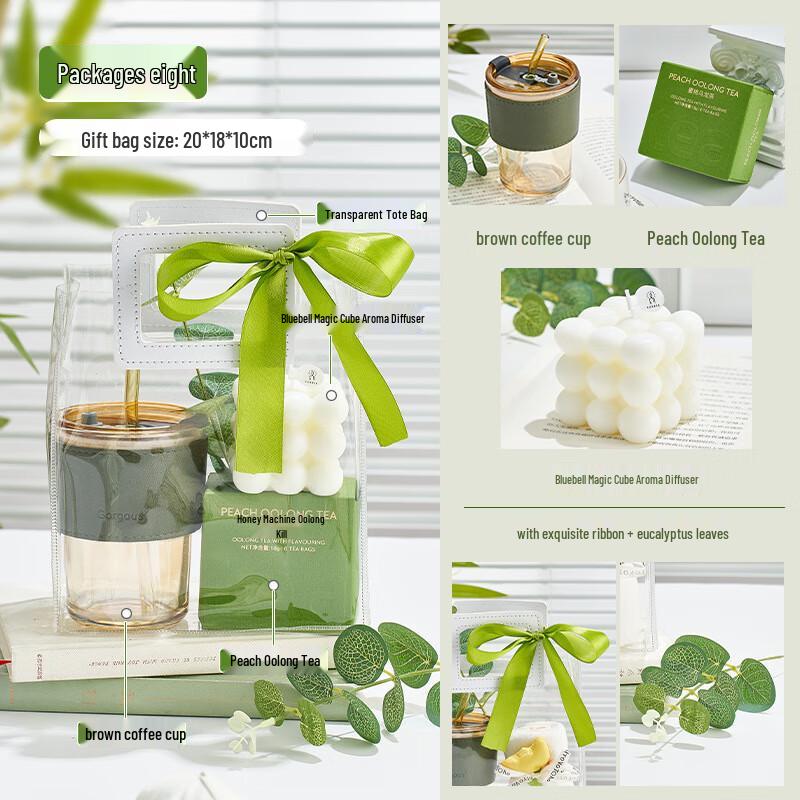 Elegant Coffee Cup, Oolong Tea & Aroma Diffuser Gift Set