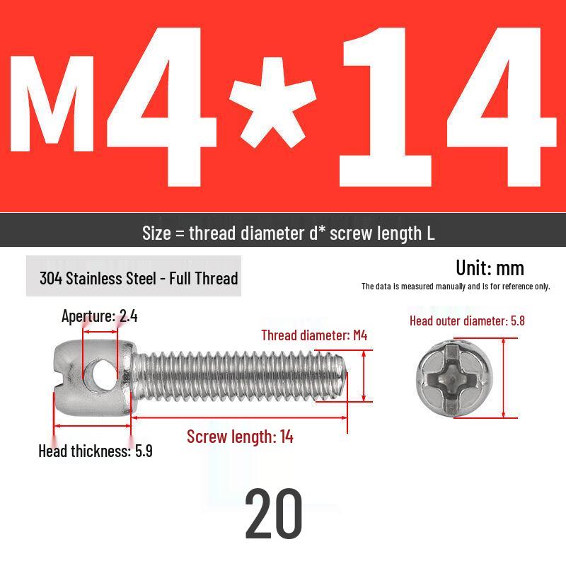304 Stainless Steel Lead Seal Galvanized Meter Screw with Cross Hole