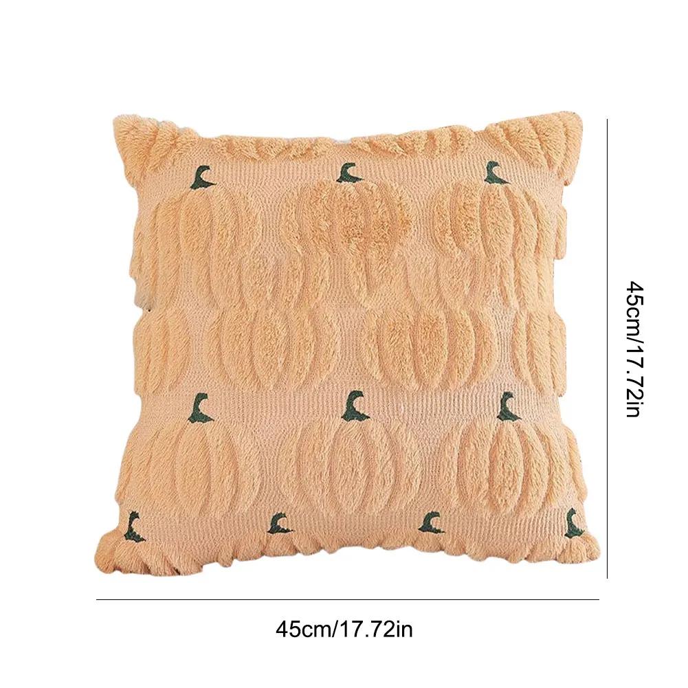 1/2PCS Halloween Ghost Pumpkin Pillowcase Washable Plush Soft Cushion Cover Comfortable Pillow Cover for Sofa Bedroom Home Decor