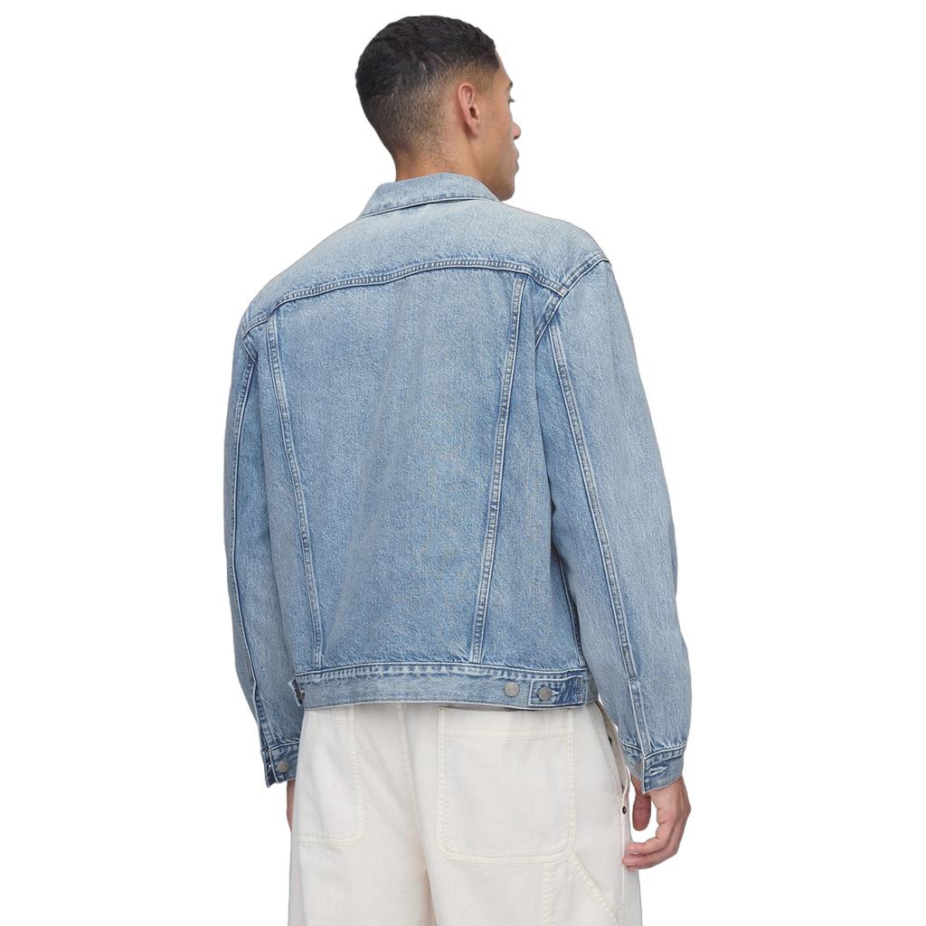 GAP Denim Jackets Men's Light Washed Lapel Moderate 722737