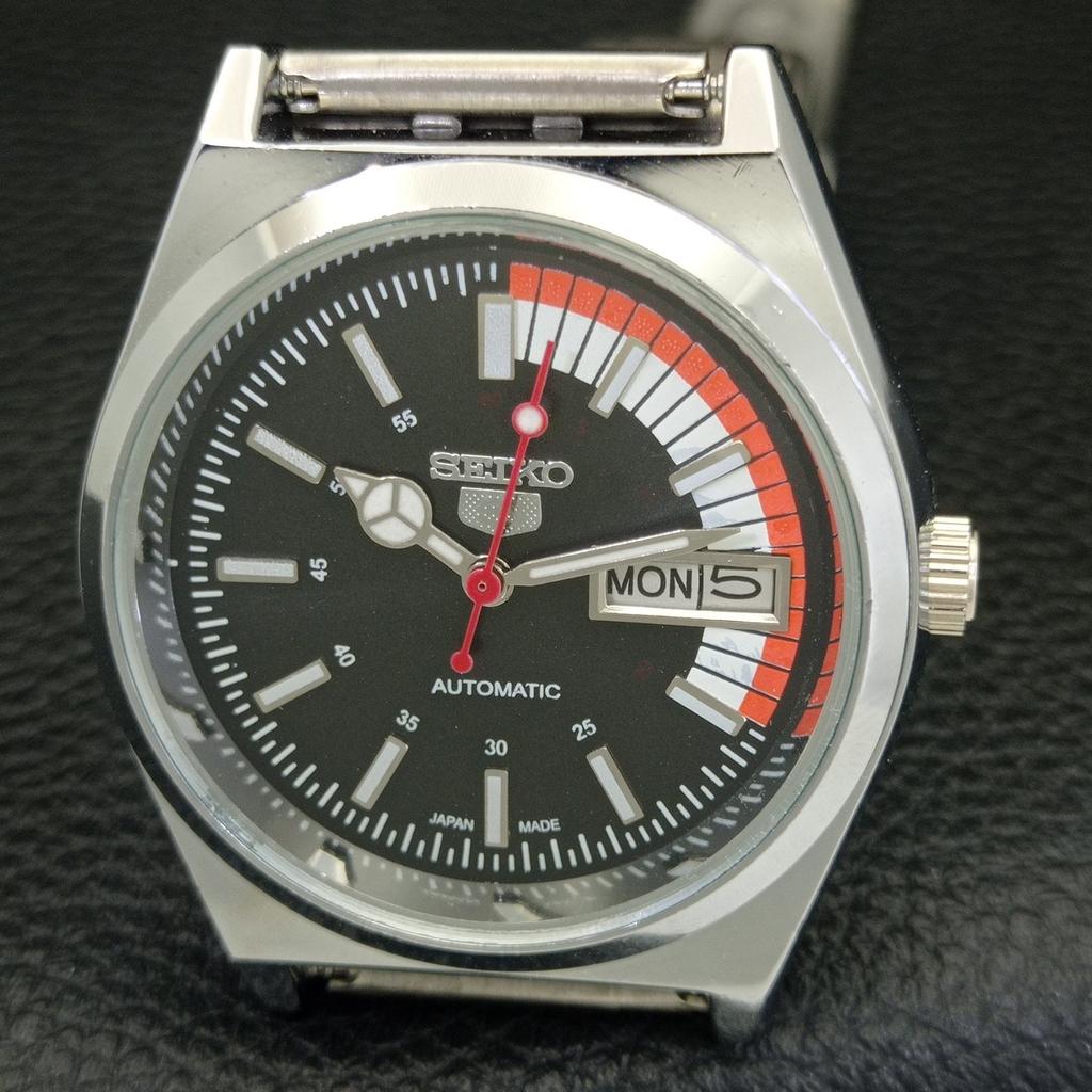 SEIKO 5 AUTOMATIC VINTAGE REFURBISHED 6309A JAPAN MENS BLACK WATCH a440764-9 Sk-a440764-1