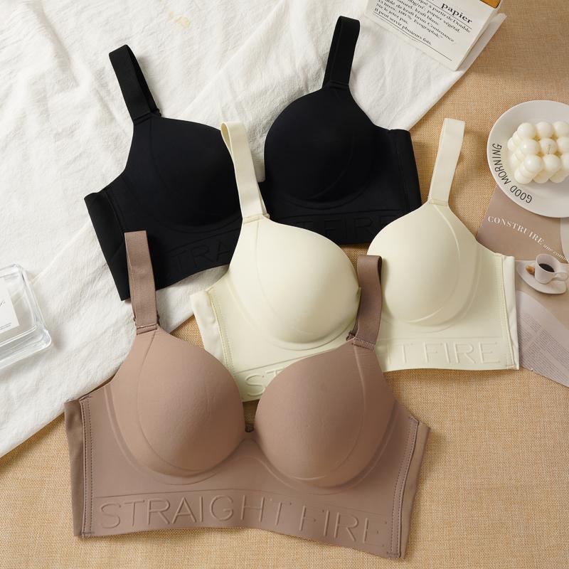 Women's Seamless Tank Top Bra Comfortable Push-Up Bra with Side Gathering Plus Size Bra