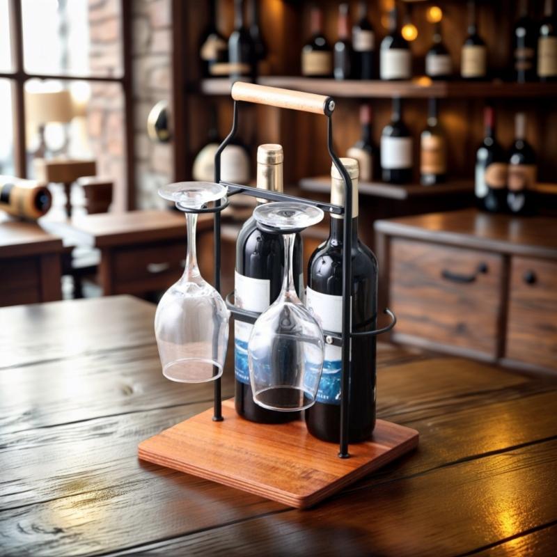Hanging Wine Cabinet Display Stand Simple High Foot Glass Rack Hanging Glass Holder for Homes Kitchen Restaurant