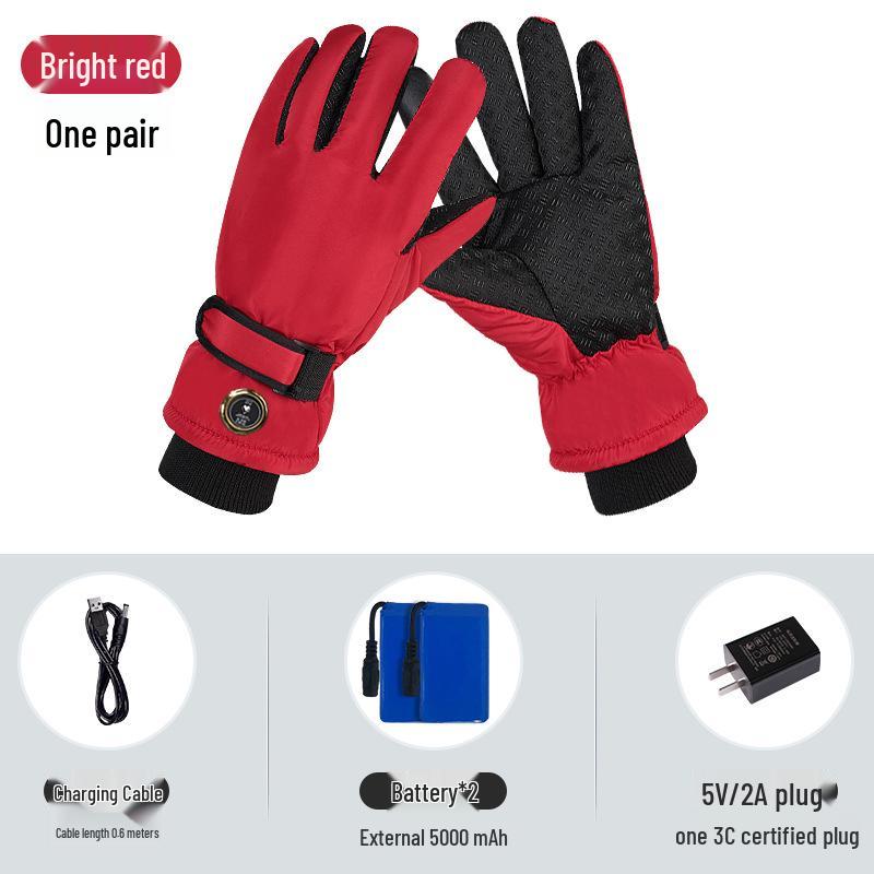 Rechargeable Heated Waterproof Gloves for Men & Women: Ideal for Motorcycling & Winter Activities