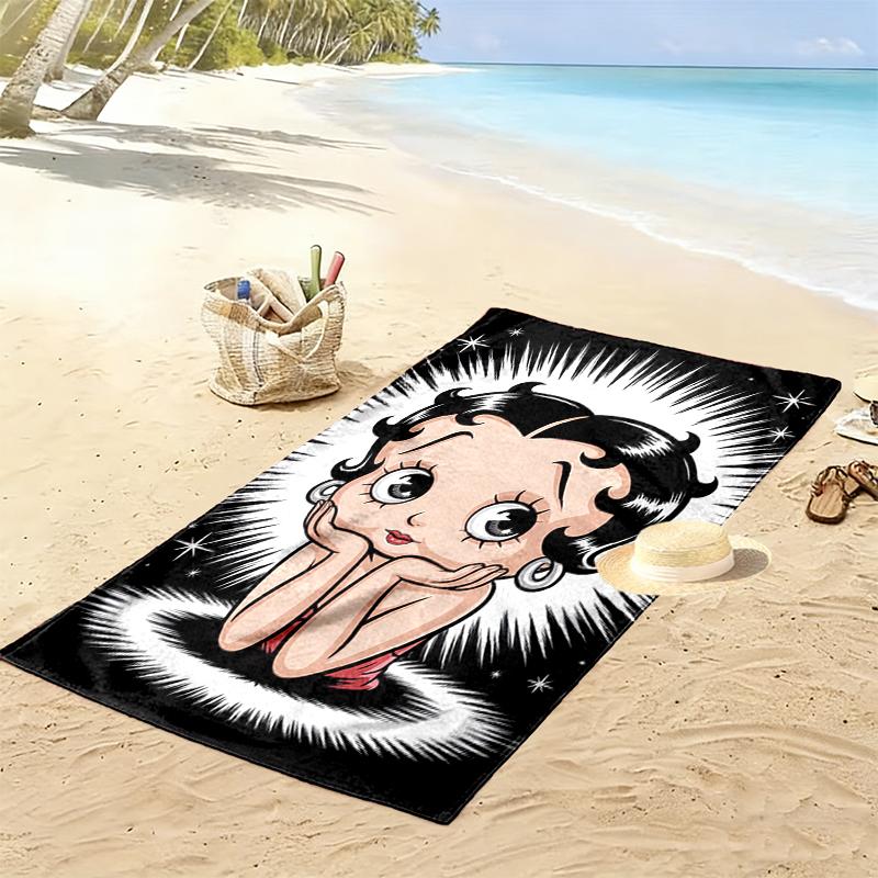 1pc Betty Boop Beach Towel Ideal Birthday Gift For Family, A Vibrant Beach Towel Suitable for Outdoor Activities