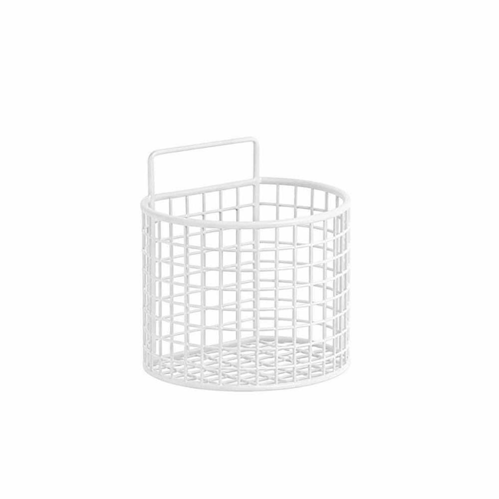 

Large Capacity Wall Mounted Storage Basket 1/2/3 Grids Comb Storage Bucket for Kitchen White 1 Grid