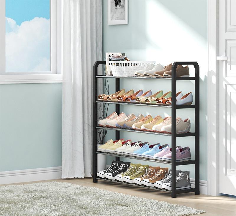 Multi-layer Assembly Simple Shoe Rack, Dustproof Storage Shoe Cabinet Dormitory Home Solid Metal Shoe Rack