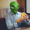 Alien UFO Green Latex Halloween Headgear Mask