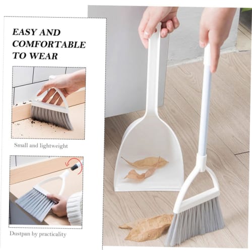 BRIGHTFUFU Kids' Broom and Dustpan Set, Plastic Cleaning Toy for Toddlers, Pretend Play, Household Cleaning Tools for Kids, 1 Set