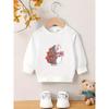 Kids Crewneck Sweatshirt, Cartoon Hedgehog Graphic Print, Spring Autumn Casual Tops