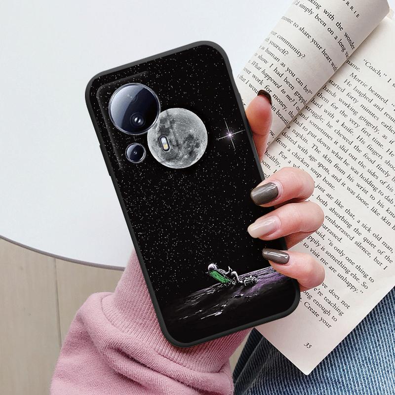 For Xiaomi 13 Lite Phone Case Cute Fashion Heart Flowers Soft Silicone Bumper Cover For Xiaomi13 Lite Fundas Shell Cartoon Gifts