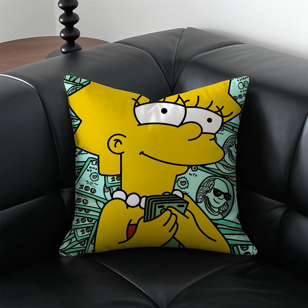 

TThe Simpsons Cushion Cover Pillow Case Antidustmite Invisible zipper silky plush cushion 30X30cm