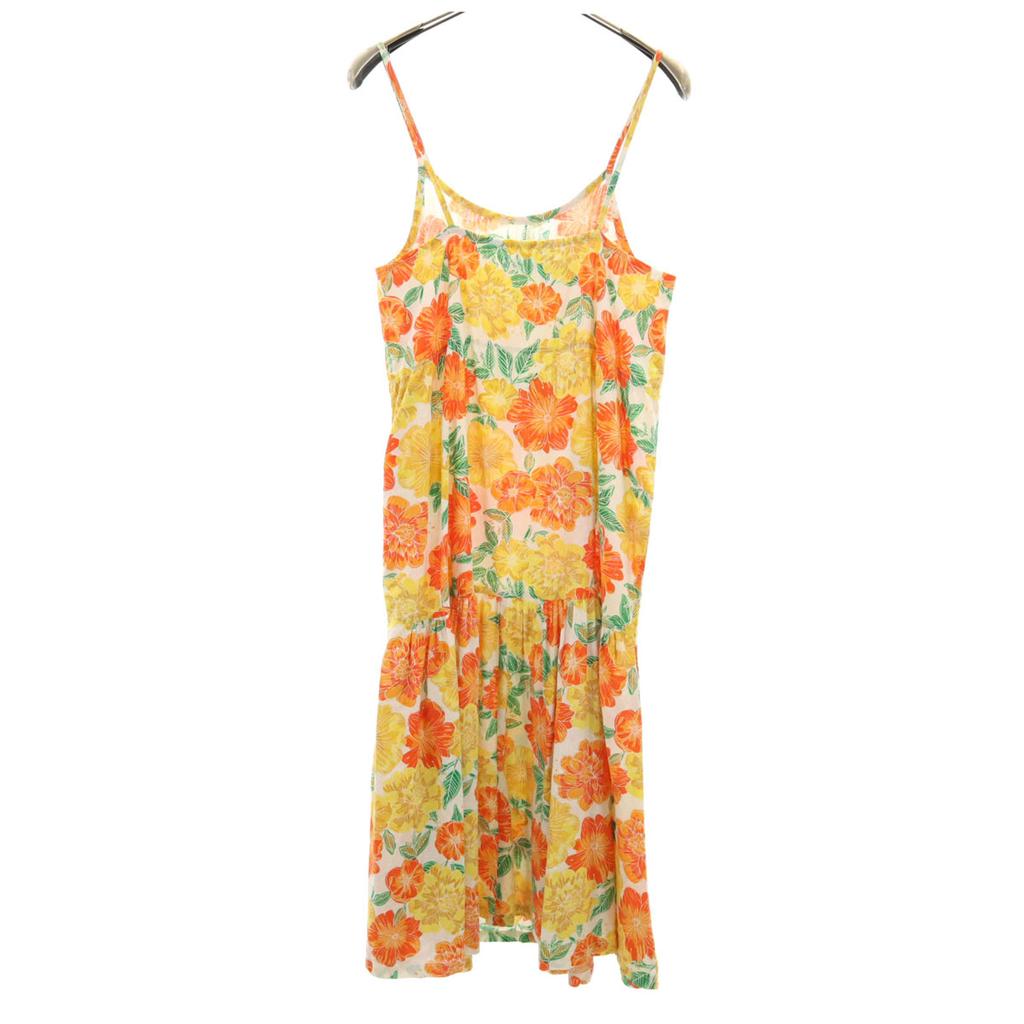Zara Linen Blend Floral Cami One Piece 13-14 Orange Series Kid's Used
