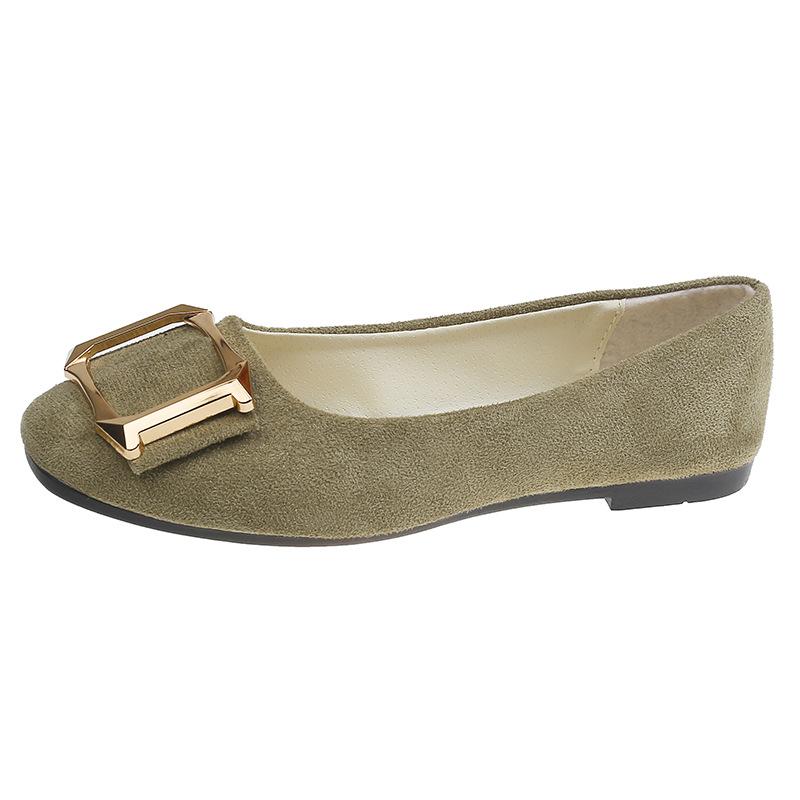 Damskie Buty Styl Wiosna i Jesień Kwadratowy Nosek Ozdobna Klamra Mokasyny Codzienne Płaskie Buty, Wszechstronne Buty dla Kobiet, Do Użytku Profesjonalnego