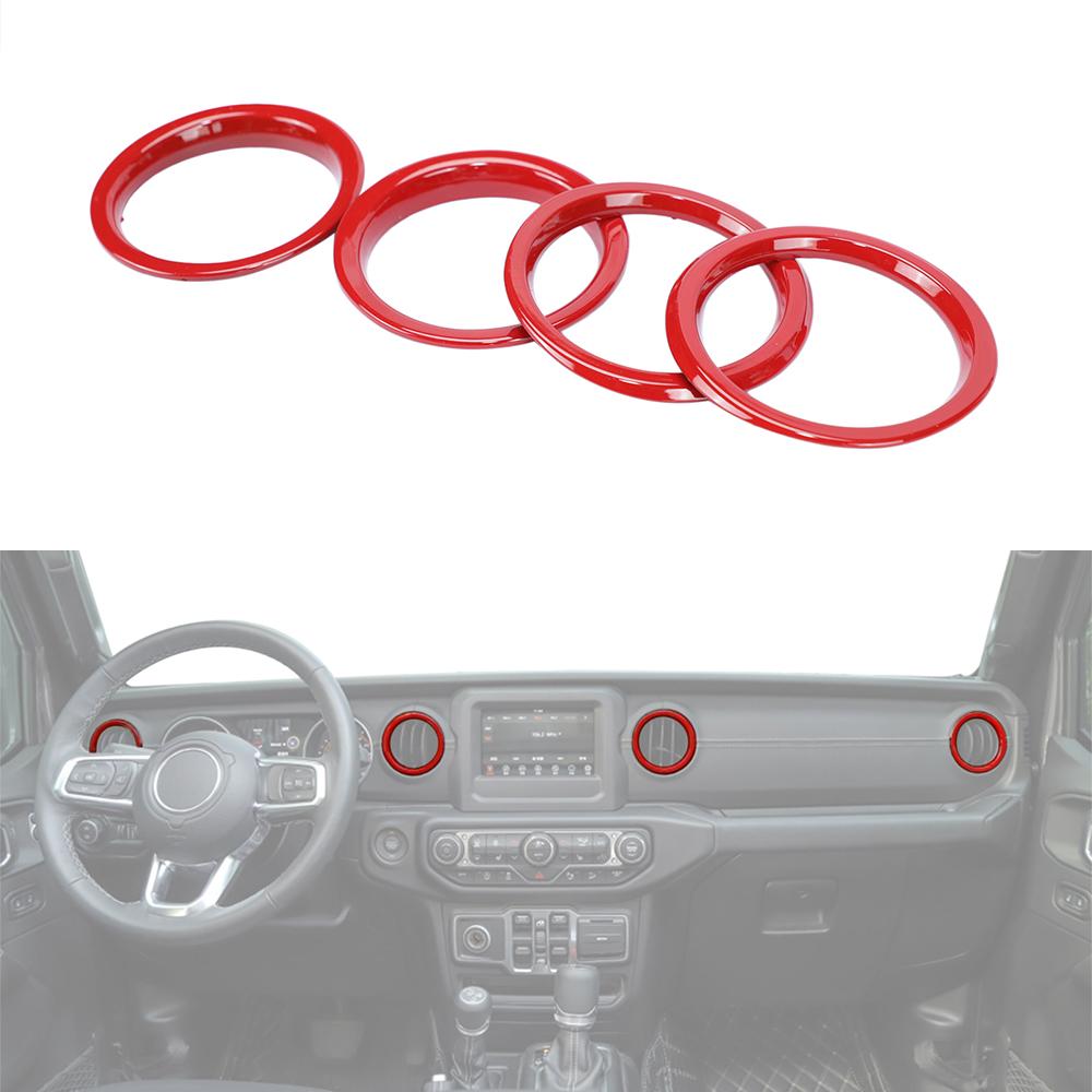 

Center Console AC Vent Trim Dashboard Decoration Cover for Jeep Wrangler JL Gladiator JT 2018-2026 Car Interior Accessories Red красный