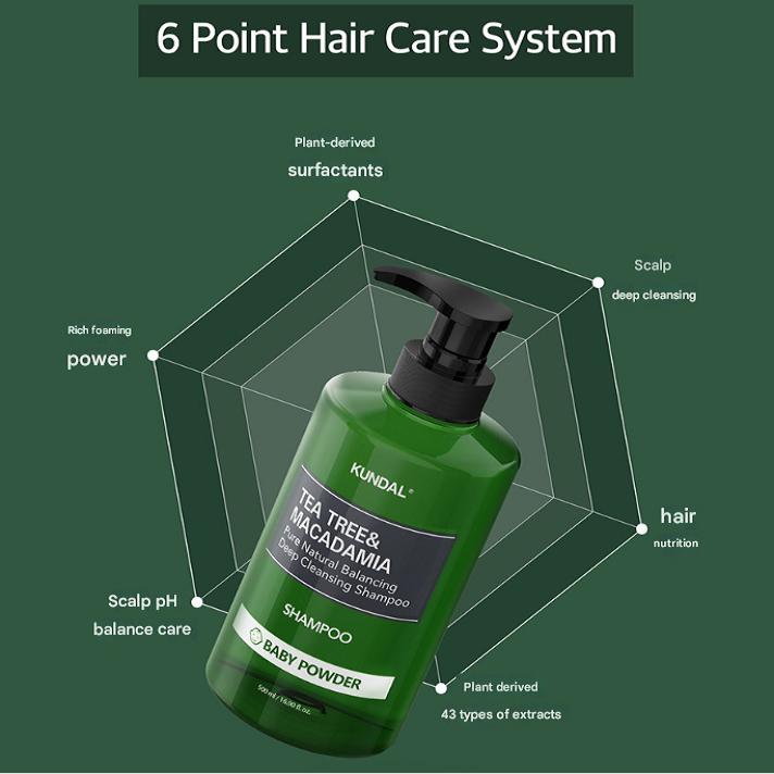 KUNDAL Tea Tree & Macadamia Deep Cleansing Oily Shampoo Ylang Ylang 500ml x2