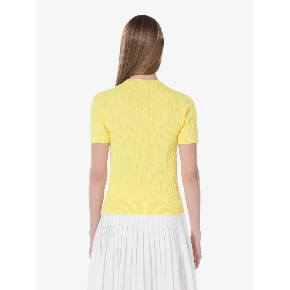 LacoSte Women S Cable Short Sleeve Crewneck Af480e 54g 107 q2nAf480e 54g107